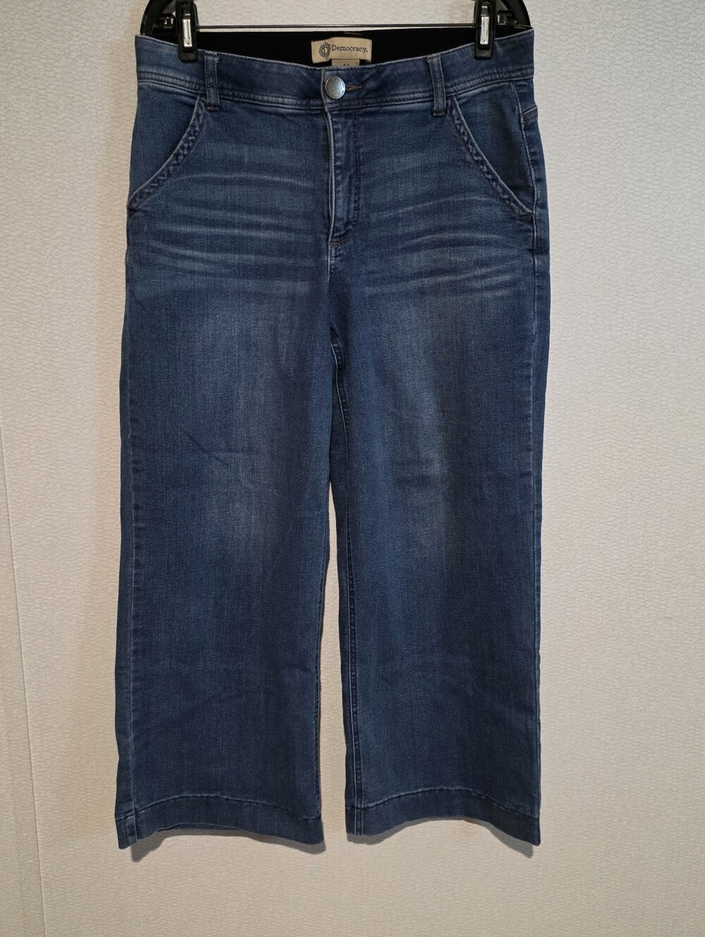 Democracy Ab Technology High Rise Wide Leg Ankle Jeans Size 12 Stretch